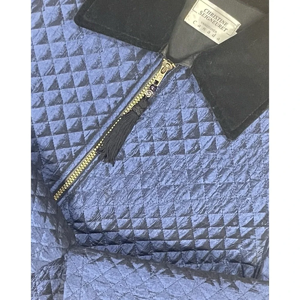 Christine Seineuret Quilted  Full Zip  Jacket With Dogs Women's Small Petite - Picture 4 of 9